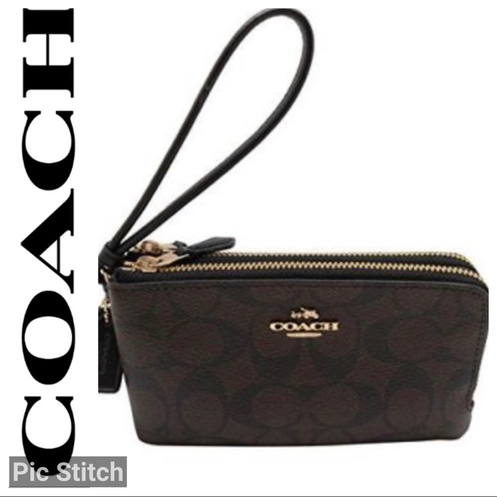 🆕Coach Double Zip Wallet In Signature Canvas - Picture 1 of 7